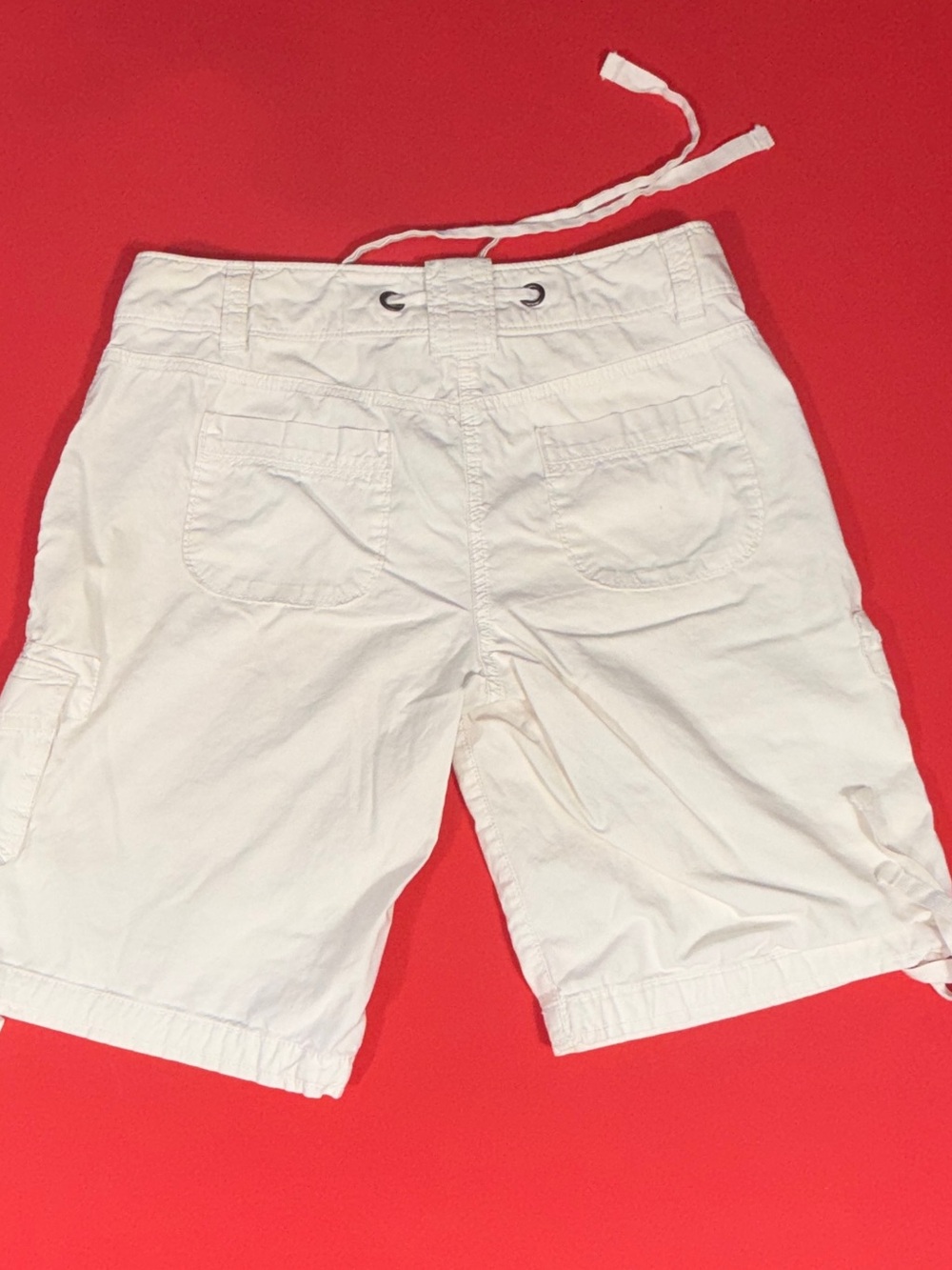 LOFT Men's White Cargo Drawstring Shorts - Lightweight Casual